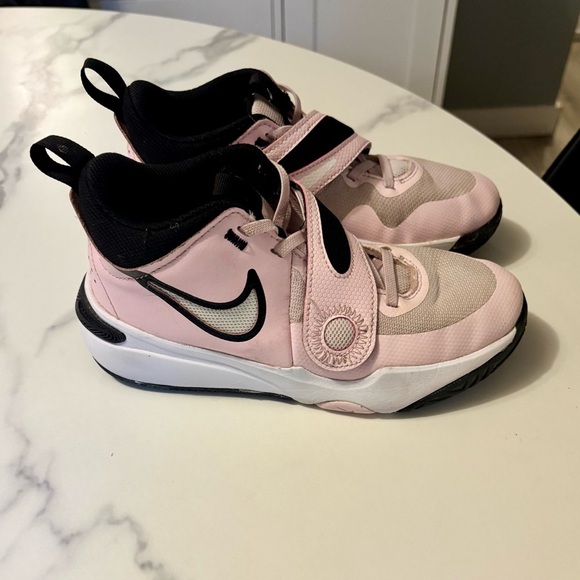 Nike Pink and Black Velcro Sneaker | Nike Kids' Grade School Team Hustle - Picture 5 of 6